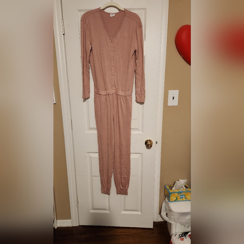 Gap kids pink long sleeve jumpsuit